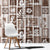 Hawaii Christmas Retro Patchwork Window Curtain Brown - Wonder Print Shop