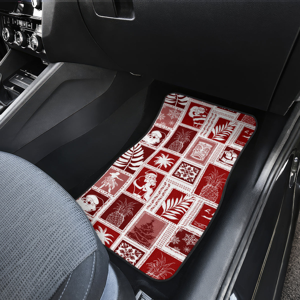 Hawaii Christmas Retro Patchwork Car Mats Red LT7 - Wonder Print Shop