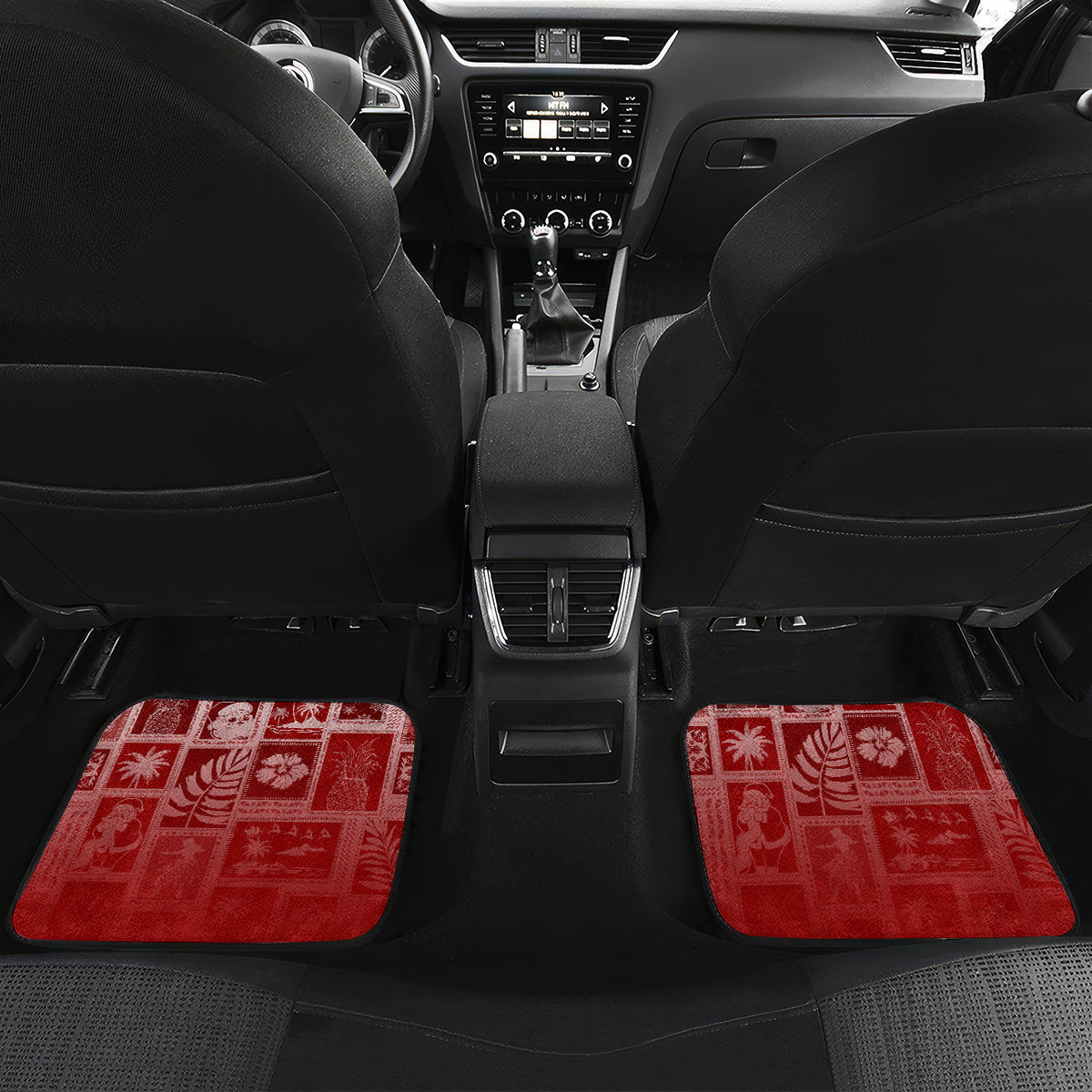 Hawaii Christmas Retro Patchwork Car Mats Red LT7 - Wonder Print Shop