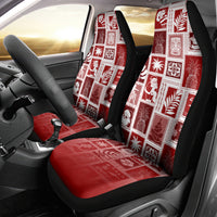 Hawaii Christmas Retro Patchwork Car Seat Cover Red LT7 - Wonder Print Shop