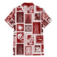 Hawaii Christmas Retro Patchwork Family Matching Mermaid Dress and Hawaiian Shirt Red LT7 - Wonder Print Shop