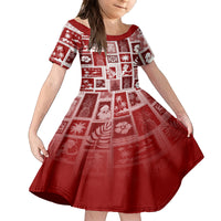 Hawaii Christmas Retro Patchwork Family Matching Off Shoulder Short Dress and Hawaiian Shirt Red LT7 - Wonder Print Shop