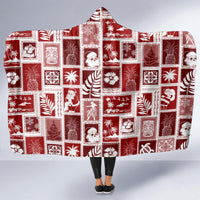 hawaii-christmas-retro-patchwork-hooded-blanket-red