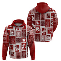 Hawaii Christmas Retro Patchwork Hoodie Red - Wonder Print Shop