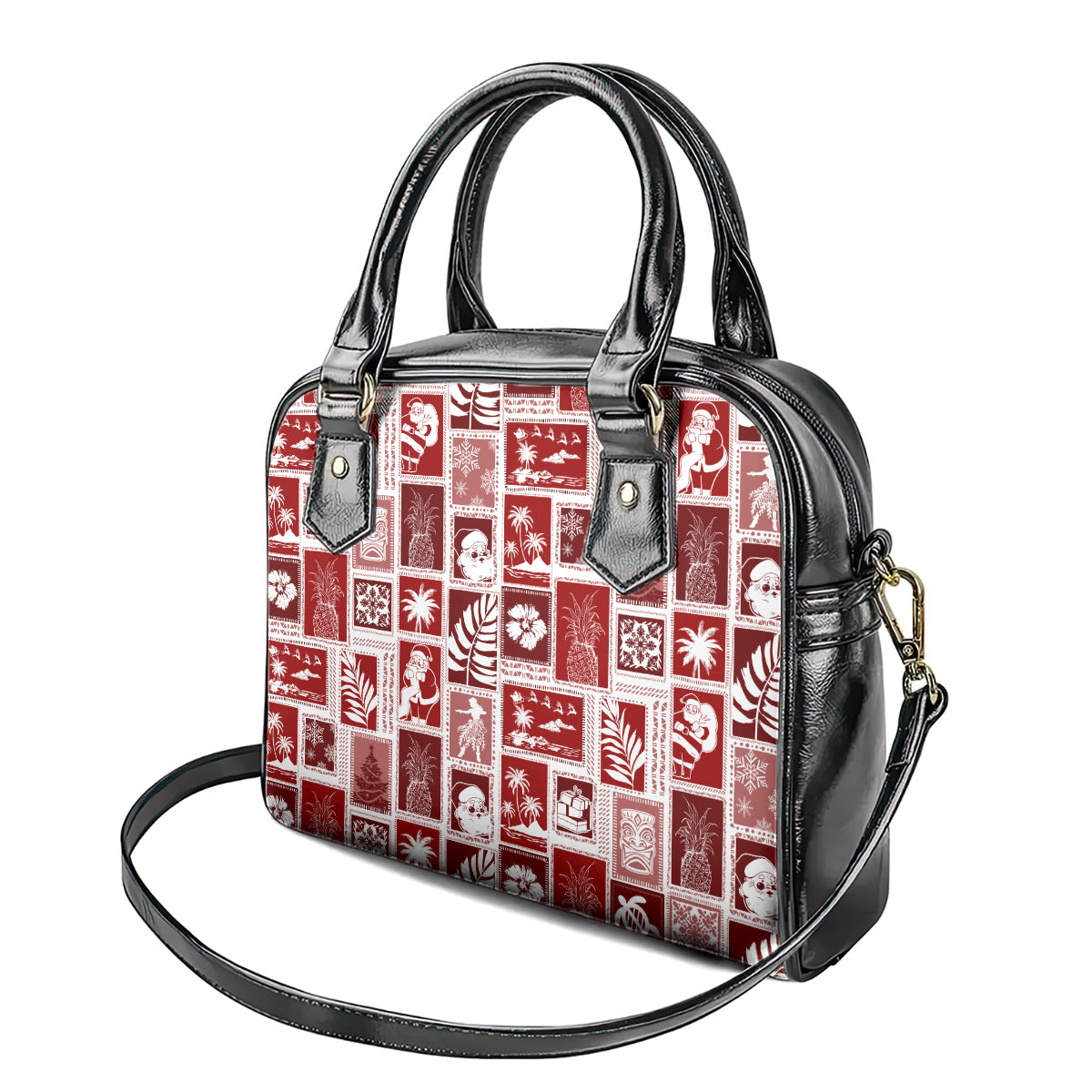 hawaii-christmas-retro-patchwork-shoulder-handbag-red