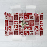 Hawaii Christmas Retro Patchwork Tablecloth Red - Wonder Print Shop