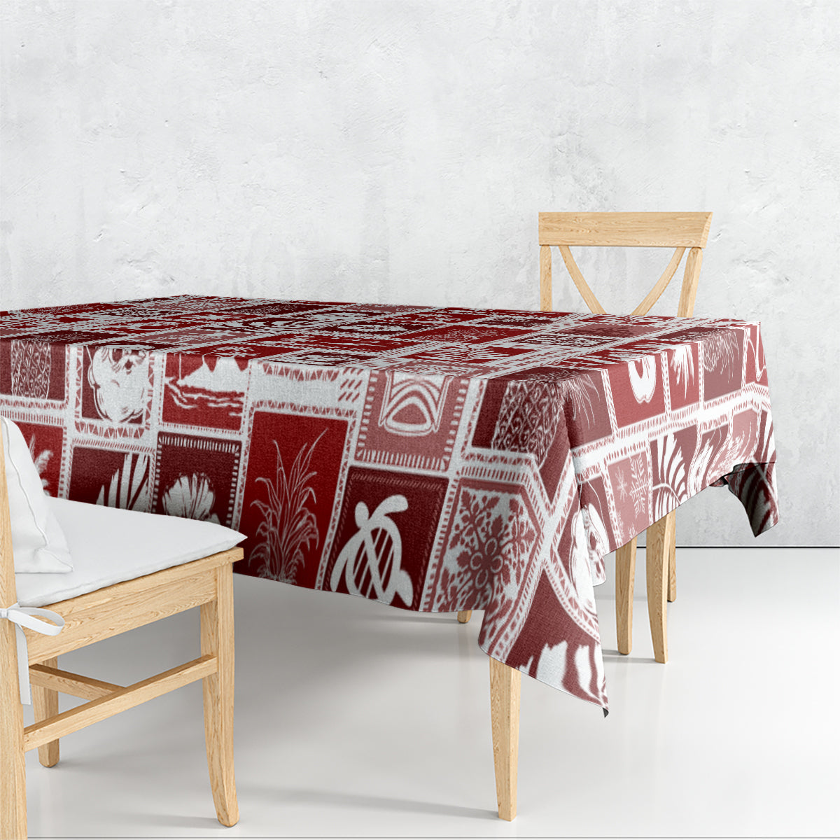 Hawaii Christmas Retro Patchwork Tablecloth Red - Wonder Print Shop