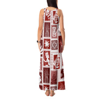 Hawaii Christmas Retro Patchwork Tank Maxi Dress Red - Wonder Print Shop