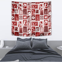 Hawaii Christmas Retro Patchwork Tapestry Red - Wonder Print Shop