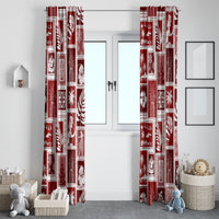 Hawaii Christmas Retro Patchwork Window Curtain Red - Wonder Print Shop