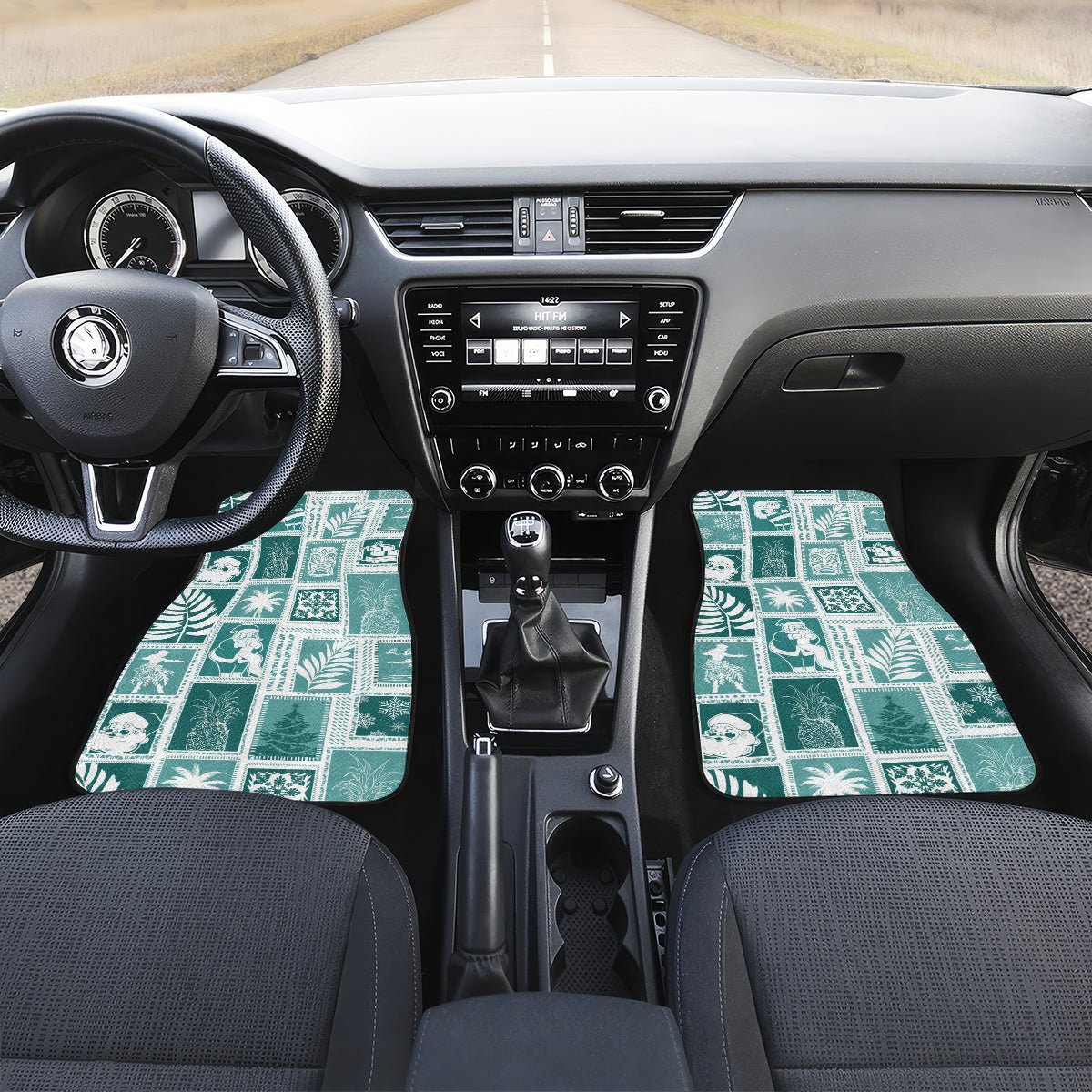 Hawaii Christmas Retro Patchwork Car Mats Teal LT7 - Wonder Print Shop