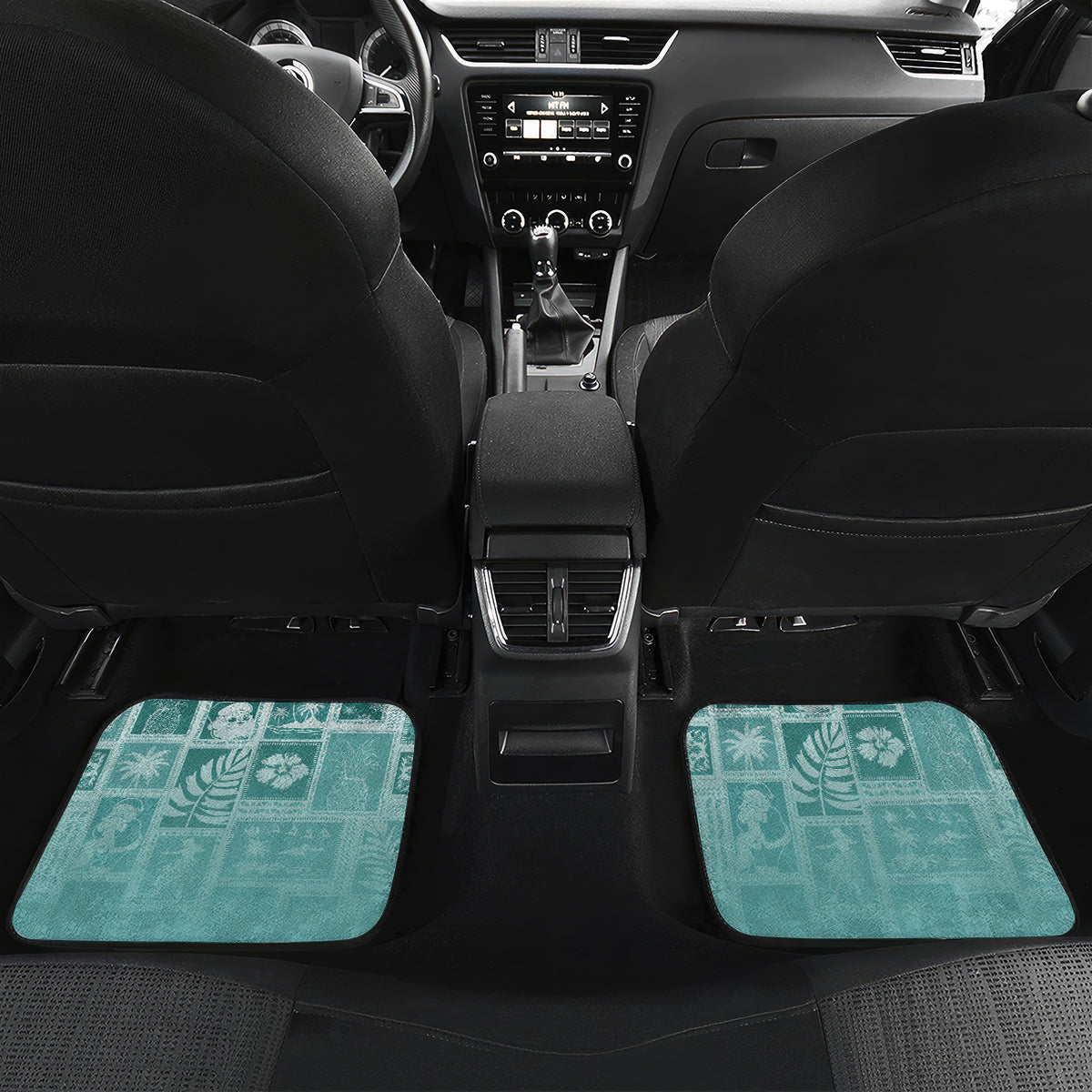 Hawaii Christmas Retro Patchwork Car Mats Teal LT7 - Wonder Print Shop