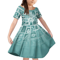 Hawaii Christmas Retro Patchwork Family Matching Mermaid Dress and Hawaiian Shirt Teal LT7 - Wonder Print Shop