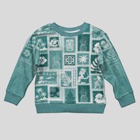 Hawaii Christmas Kid Ugly Christmas Sweater Retro Patchwork - Teal - Wonder Print Shop