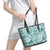 Hawaii Christmas Retro Patchwork Leather Tote Bag Teal - Wonder Print Shop