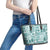 Hawaii Christmas Retro Patchwork Leather Tote Bag Teal - Wonder Print Shop