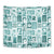Hawaii Christmas Retro Patchwork Tapestry Teal - Wonder Print Shop