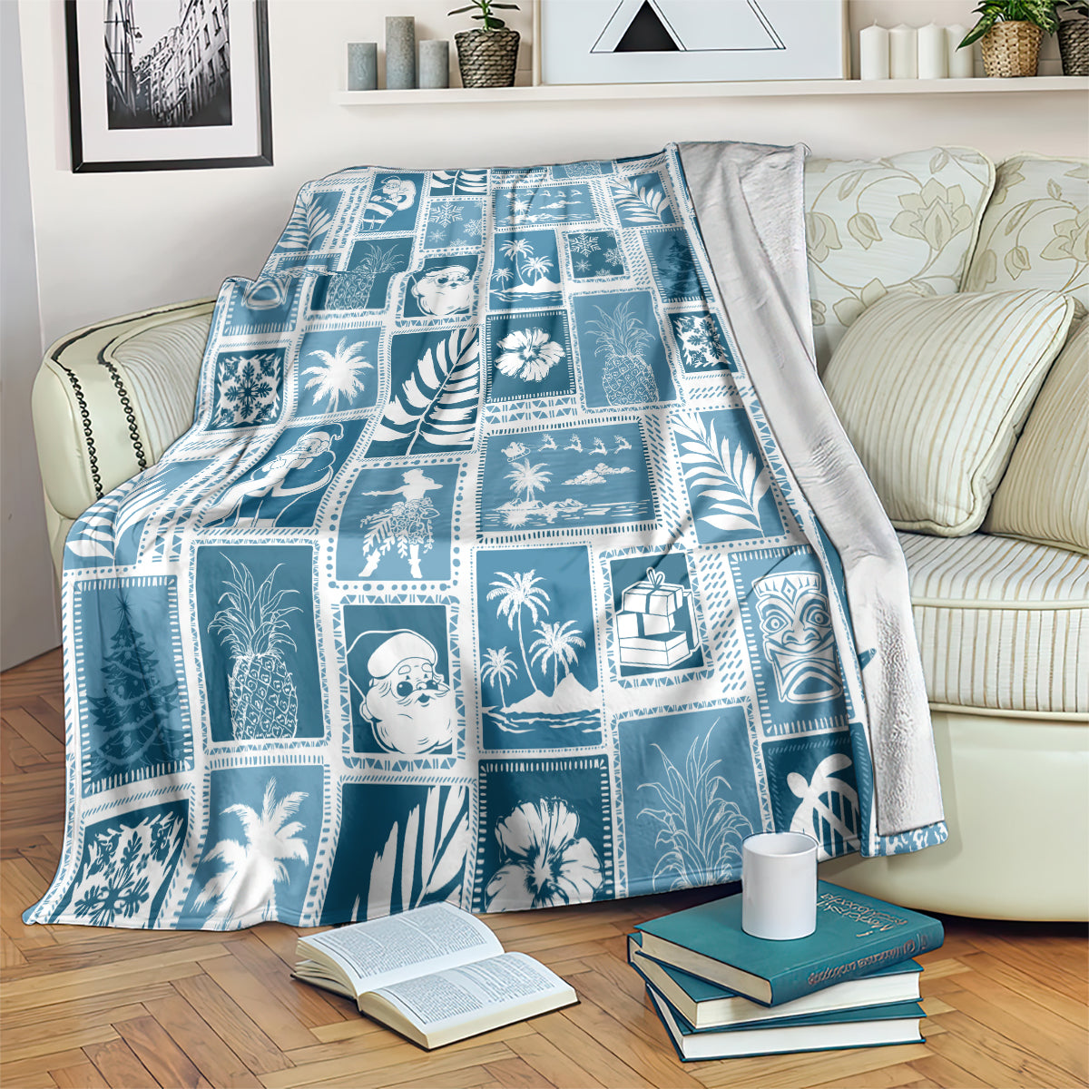 hawaii-christmas-retro-patchwork-blanket-aquamarine