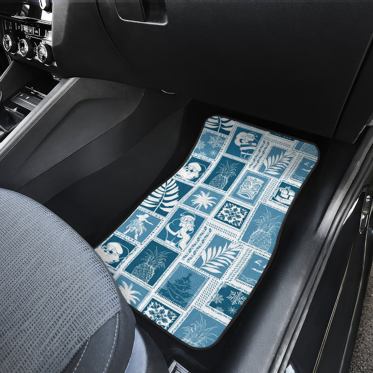 Hawaii Christmas Retro Patchwork Car Mats Aquamarine LT7 - Wonder Print Shop