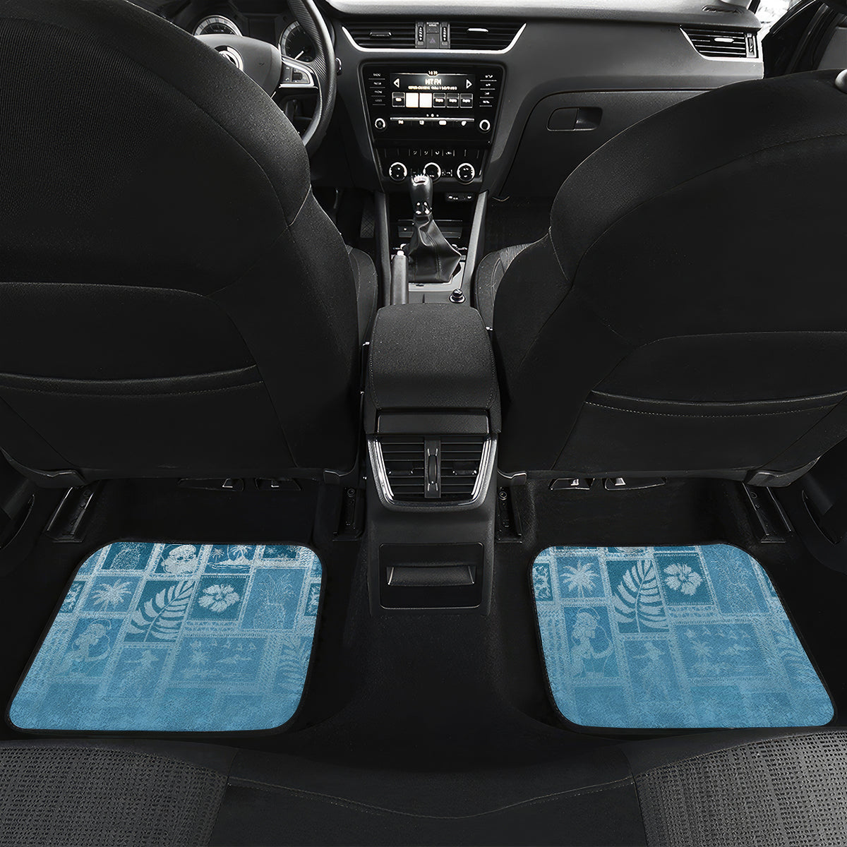 Hawaii Christmas Retro Patchwork Car Mats Aquamarine LT7 - Wonder Print Shop
