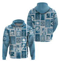 Hawaii Christmas Retro Patchwork Hoodie Aquamarine - Wonder Print Shop