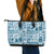 Hawaii Christmas Retro Patchwork Leather Tote Bag Aquamarine - Wonder Print Shop