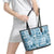 Hawaii Christmas Retro Patchwork Leather Tote Bag Aquamarine - Wonder Print Shop