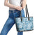 Hawaii Christmas Retro Patchwork Leather Tote Bag Aquamarine - Wonder Print Shop