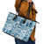 Hawaii Christmas Retro Patchwork Leather Tote Bag Aquamarine - Wonder Print Shop
