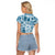 Hawaii Christmas Retro Patchwork Raglan Cropped T Shirt Aquamarine - Wonder Print Shop