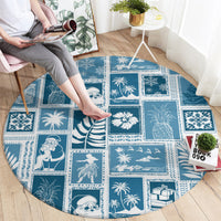 hawaii-christmas-retro-patchwork-round-carpet-aquamarine