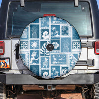 Hawaii Christmas Retro Patchwork Spare Tire Cover Aquamarine - Wonder Print Shop