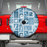 Hawaii Christmas Retro Patchwork Spare Tire Cover Aquamarine - Wonder Print Shop