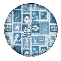 Hawaii Christmas Retro Patchwork Spare Tire Cover Aquamarine - Wonder Print Shop