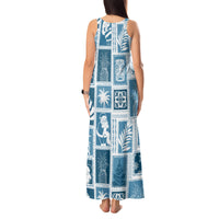 Hawaii Christmas Retro Patchwork Tank Maxi Dress Aquamarine - Wonder Print Shop