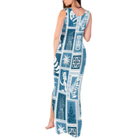 Hawaii Christmas Retro Patchwork Tank Maxi Dress Aquamarine - Wonder Print Shop