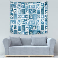Hawaii Christmas Retro Patchwork Tapestry Aquamarine - Wonder Print Shop