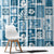 Hawaii Christmas Retro Patchwork Window Curtain Aquamarine - Wonder Print Shop