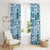 Hawaii Christmas Retro Patchwork Window Curtain Aquamarine - Wonder Print Shop