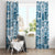 Hawaii Christmas Retro Patchwork Window Curtain Aquamarine - Wonder Print Shop