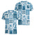 Hawaii Christmas Retro Patchwork Women V Neck T Shirt Aquamarine - Wonder Print Shop