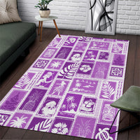 Hawaii Christmas Retro Patchwork Area Rug Violet LT7 - Wonder Print Shop