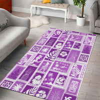 Hawaii Christmas Retro Patchwork Area Rug Violet LT7 - Wonder Print Shop