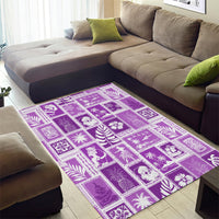 Hawaii Christmas Retro Patchwork Area Rug Violet LT7 - Wonder Print Shop