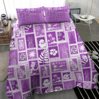 Hawaii Christmas Retro Patchwork Bedding Set Violet LT7 - Wonder Print Shop