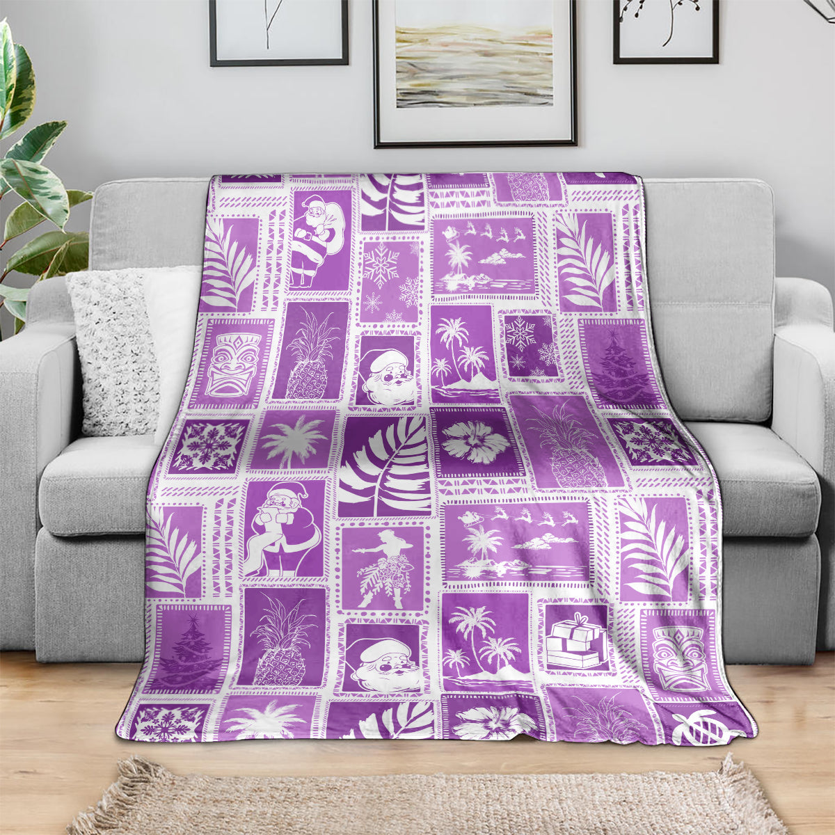 hawaii-christmas-retro-patchwork-blanket-violet