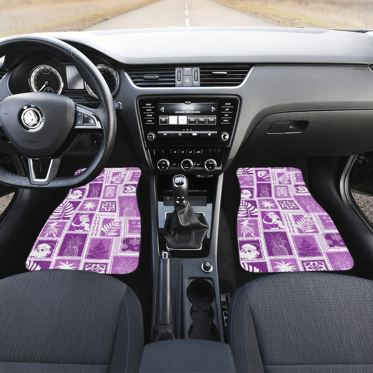 Hawaii Christmas Retro Patchwork Car Mats Violet LT7 - Wonder Print Shop