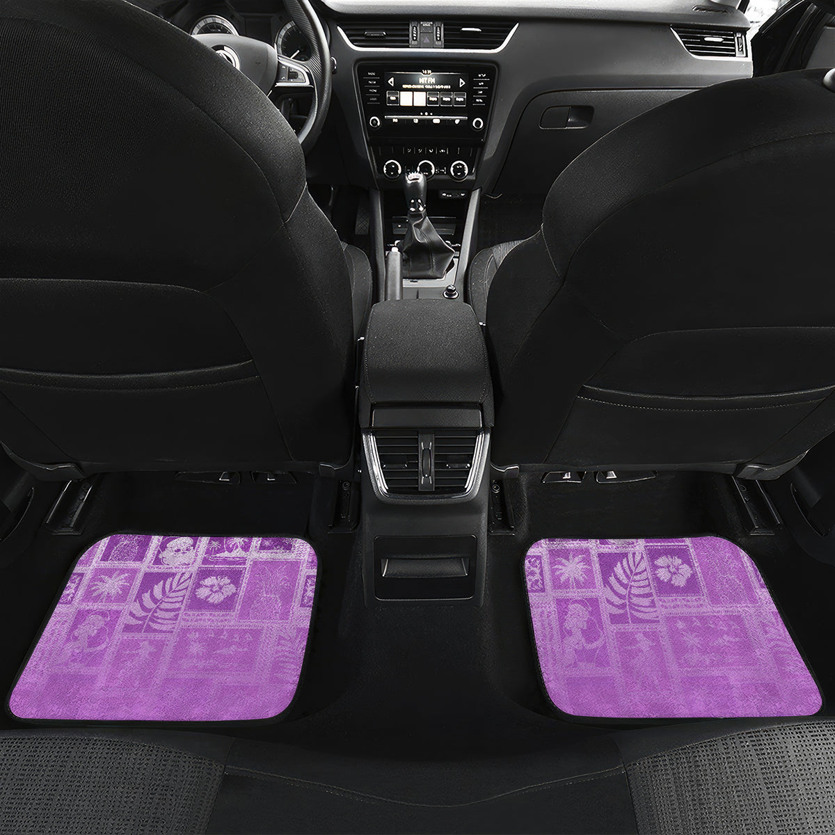 Hawaii Christmas Retro Patchwork Car Mats Violet LT7 - Wonder Print Shop
