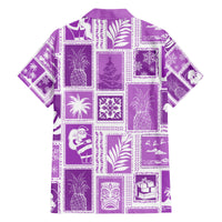 Hawaii Christmas Retro Patchwork Family Matching Summer Maxi Dress and Hawaiian Shirt Violet - Wonder Print Shop