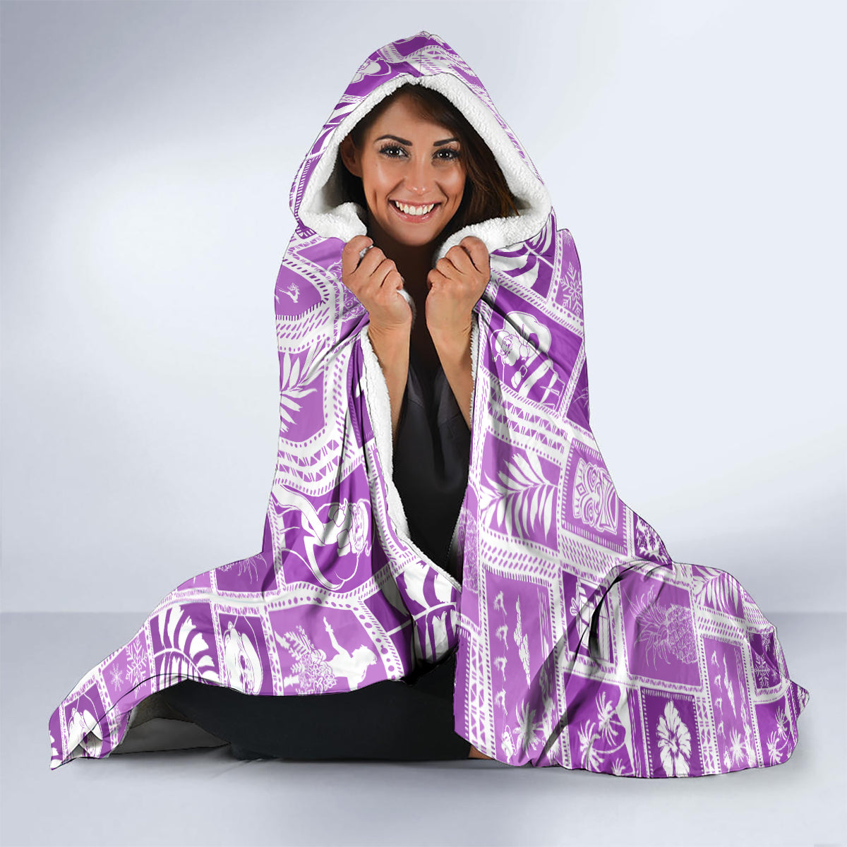 hawaii-christmas-retro-patchwork-hooded-blanket-violet